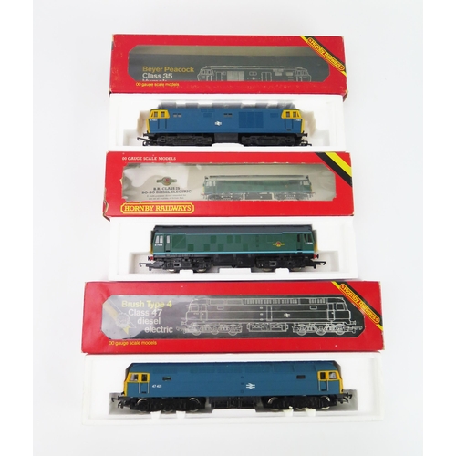 2078 - Hornby Railways OO Gauge Diesel Loco trio - (1) BR Class 25  BO-BO D7597, (2) R074 Hymek IA20 D7063,... 