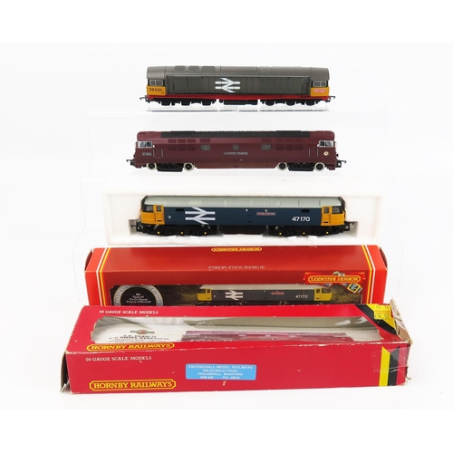 2082 - Hornby Railways OO Gauge Diesel Loco Trio - (1) R250 Class 58 Railfreight, (2) R307 BR Class 47 Co-C... 