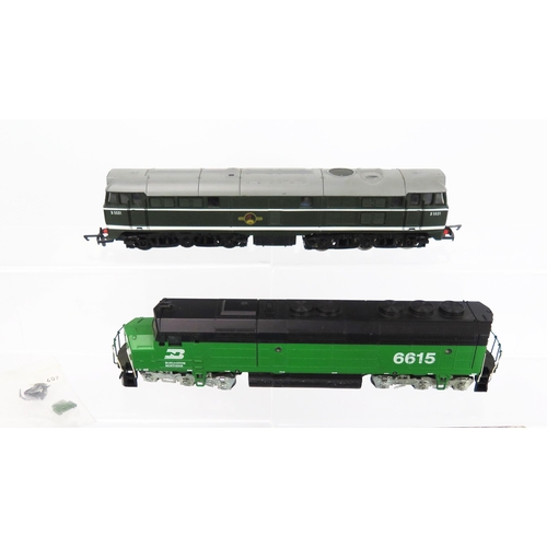 2167 - OO Gauge Diesel Loco trio - (1) Mainline 37-064 Type 4 B-B BR green, (2) Airfix 54101 BR Green, (3) ... 