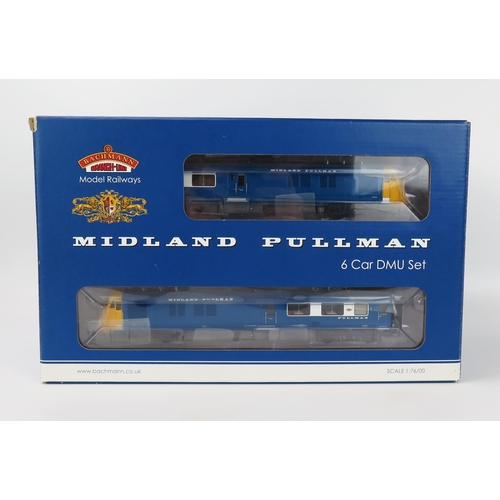 2318 - Bachmann OO Gauge 31-256DC Midland Pullman 6 Car DMU Set, Nanking Blue with Yellow Ends DCC On Board... 