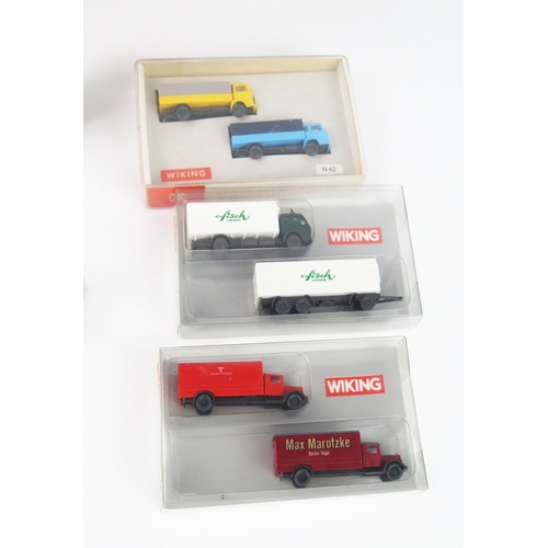 2400 - Wiking OO/N Scale Model Trucks, Lorries, Cars etc. and Wiking Point of Sale Stickers - mint or very ... 