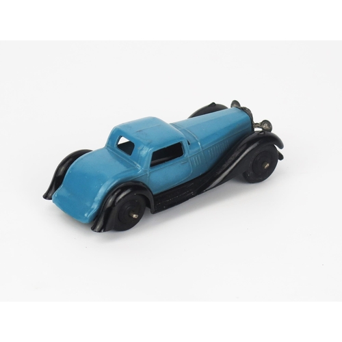 2433 - Dinky 36c Bentley (Type 5) - mid blue body, black chassis and ridged hubs - near mint, two chips to ... 