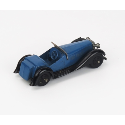 2434 - Dinky 36e British Salmson Two-Seater Sports Car (Type 5) - saxe blue, black chassis and ridged hubs,... 