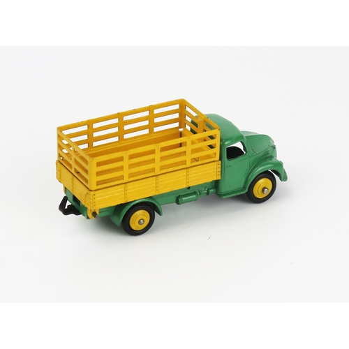 2439 - Dinky 30n Dodge Farm Produce Trailer - green cab and chassis, yellow back and stakes - near mint