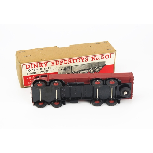 2440 - Dinky 501 Foden Diesel 8-Wheel Wagon (1st type cab) - matt brown cab and back, silver flash, brown r... 