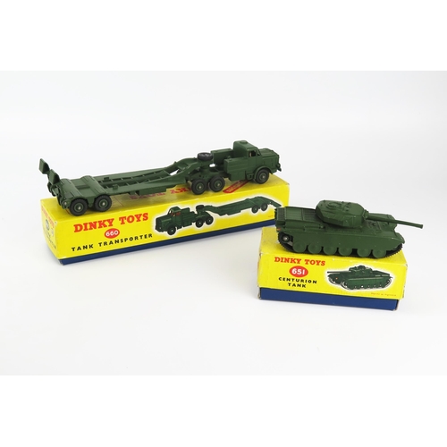 2454 - Dinky 660 Thornycroft Mighty Antar Tank Transporter with 651 Centurion Tank - 