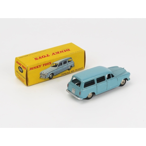 2472 - Dinky (France) 24F Peugeot 403 U5 Familiale - sky blue, plated convex hubs - very near mint in near ... 