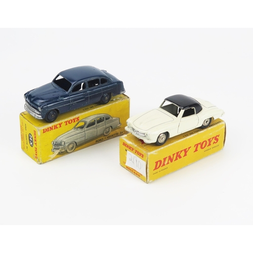 2473 - Dinky (France) Pair - (1) 24H Mercedes 190 SL - cream with black roof, plated convex hubs, near mint... 