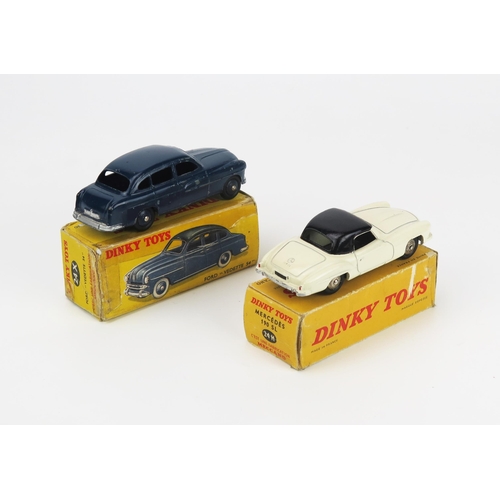 2473 - Dinky (France) Pair - (1) 24H Mercedes 190 SL - cream with black roof, plated convex hubs, near mint... 