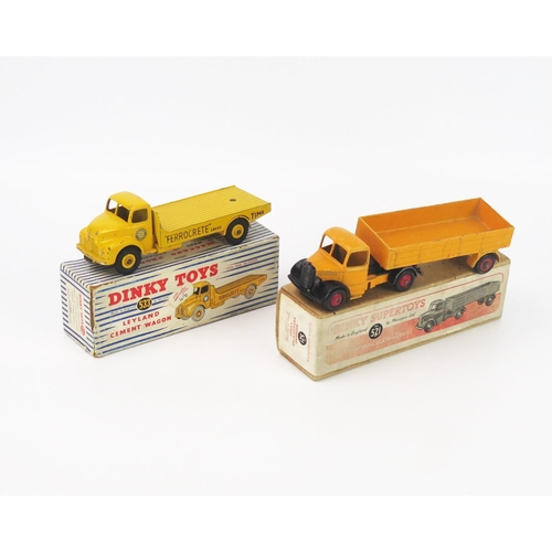 2483 - Dinky Commercial Vehicle Pair - (1) 521 Bedford Articulated Lorry - yellow, black wings, red hubs, (... 