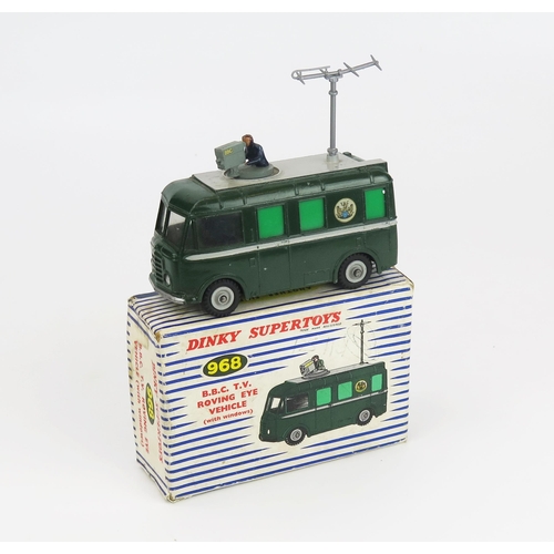 2487 - Dinky 968 BBC TV Roving Eye Vehicle - dark green, grey roof, aerial and grooved hubs - excellent in ... 