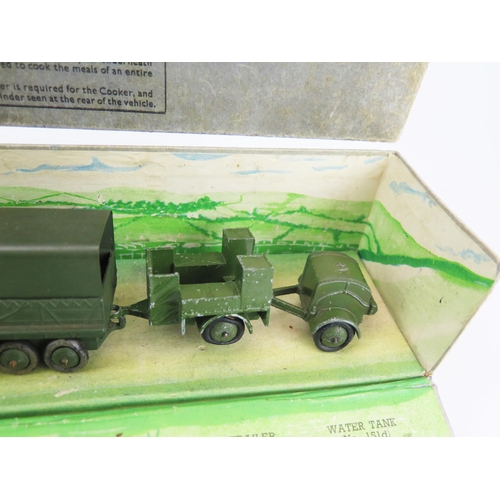 2493 - Dinky Pre-War 151 Medium Tank Set to include 151a Medium Tank, 151b 6 Wheeled Covered Wagon, 151c Co... 