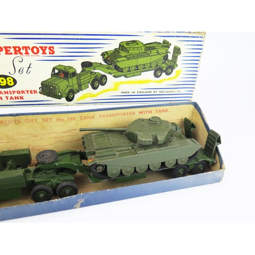 2495 - Dinky Gift Set 698 Thornycroft Mighty Antar Tank Transporter with Centurion Tank, 