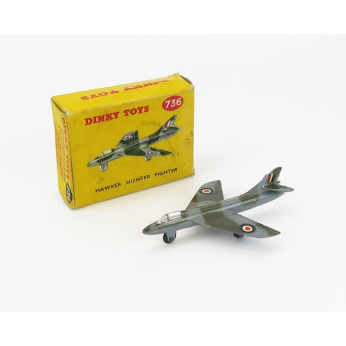 2496 - Dinky 736 Hawker Hunter Fighter - RAF markings - near mint+ in very good box with crease