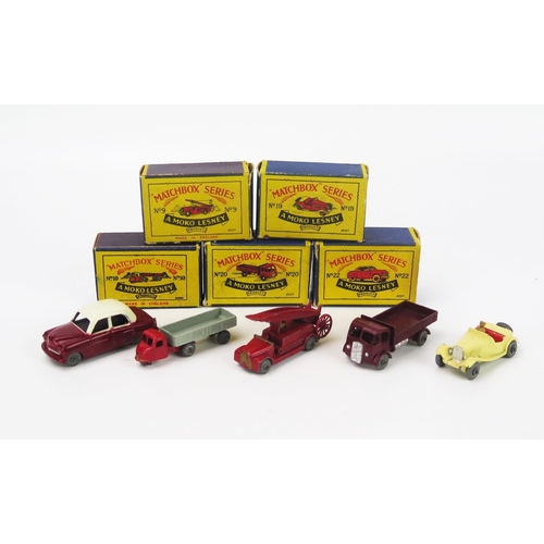 2507 - Matchbox Regular Wheels Group - (1) 9a Dennis Fire Escape, (2) 10a Scammell Tractor and Trailer, (3)... 