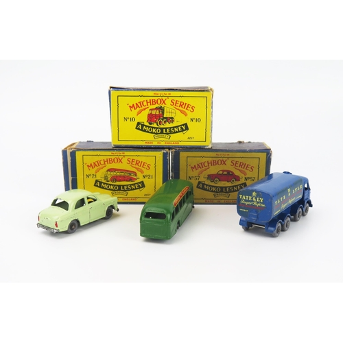 2508 - Matchbox Regular Wheels trio - all with grey plastic wheels (1) 10a Foden Sugar Container with crown... 