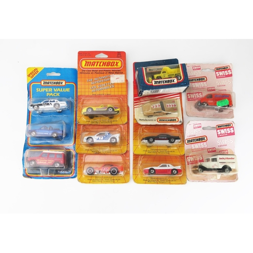 2513 - Matchbox Post Lesney Superfast Group of 12 including Corvette, Ford RS 200, Transit, Model A, Ford X... 