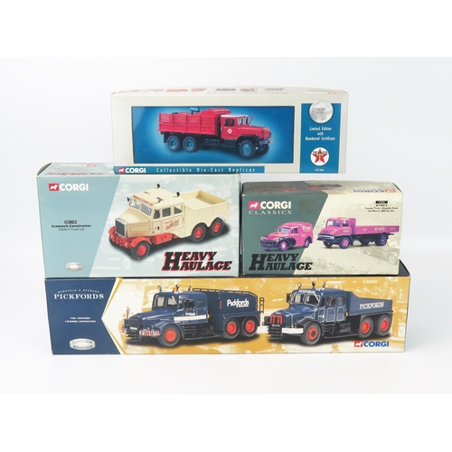 2562 - Corgi Group of 4 including x2 Heavy Haulage, 17904 Pickfords 2 Scammell Contactors and 50201 Texaco ... 