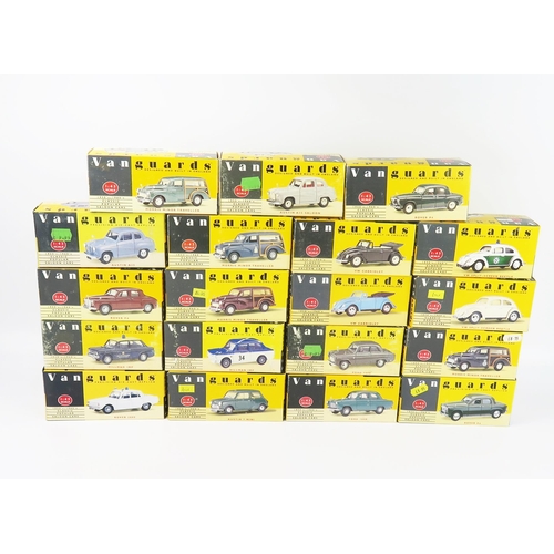 2573 - Vanguards 1:43 Collection of 19 Model Cars including Hillman, Morris, Volkswagen, Rover and Austin -... 