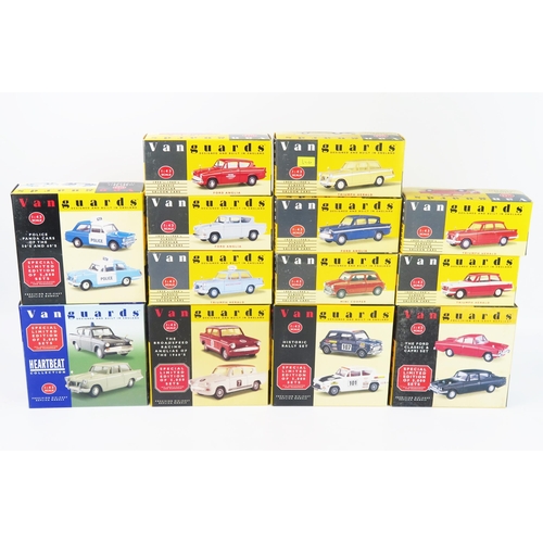 2574 - Vanguards 1:43 Collection of 18 Model Cars including Ford Anglia, Triumph Herald, Rover, Mini etc. -... 