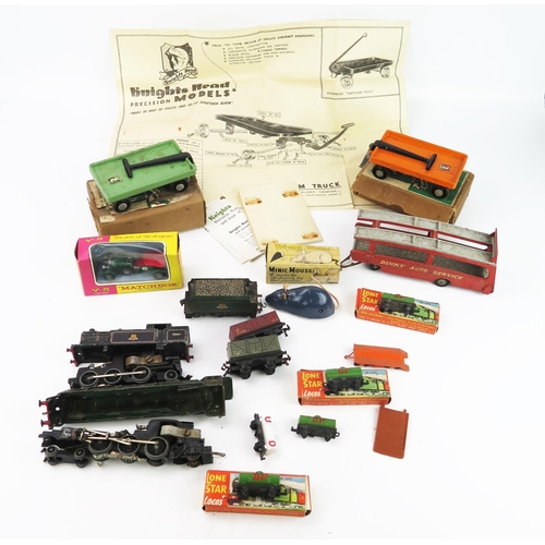 2580 - Assorted Group of Toys including Knights Head Trolley Trailers, Dinky, Matchbox, Hornby Dublo, Lone ... 