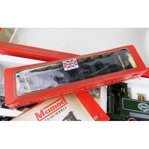 2584A - Mamod RS1 O Gauge The Mamod Steam Railway with Green 0-4-0 Loco with red wheel, log cart and wagon p... 