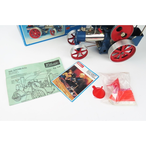 2586 - Wilesco D40 Dampftraktor Steam Traction Engine in blue/red/silver/white - excellent, never used in b... 