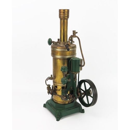 2588 - Bing Vertical Steam Plant with single cylinder and flywheel fitted with pressure release valve, wate... 