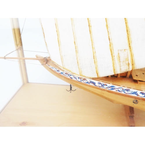 2590 - A Well Detailed Fully Planked Rigged Model of an Arabian Sambuk Trading Vessel of The Middle East by... 