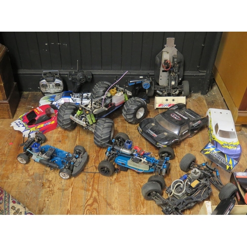 2594 - Group of Remote Control Cars including Kyosho, Electronix and parts