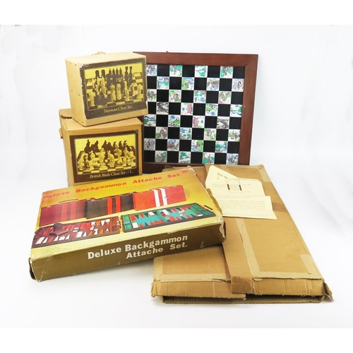 2596 - Collection of Chess and Other Games including British Birds and Norman Chess Sets, Chinese tile boar... 