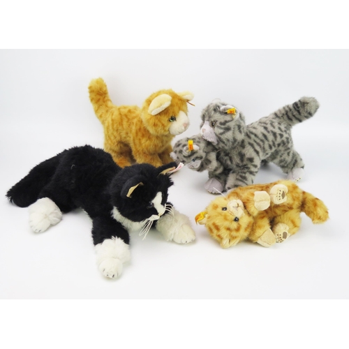 2625 - Steiff Cat Group including Koko Cat Limited Edition 036439, 074622, 074578, 074943