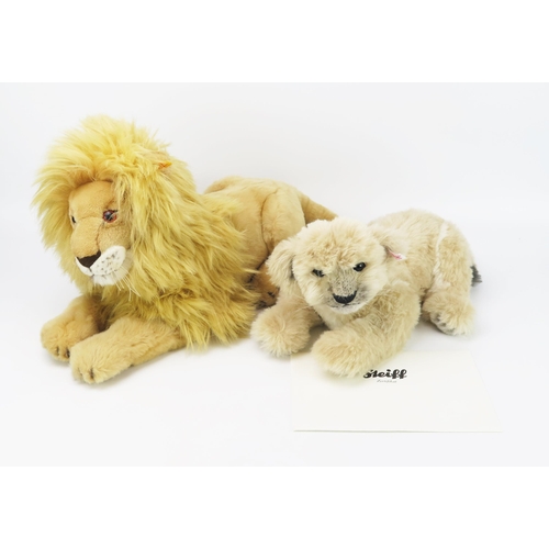 2626 - Steiff Lion Pair - (1) Leo Lion Masterpiece Jointed, alpaca wool limited edition 35cm 036552 (00717 ... 