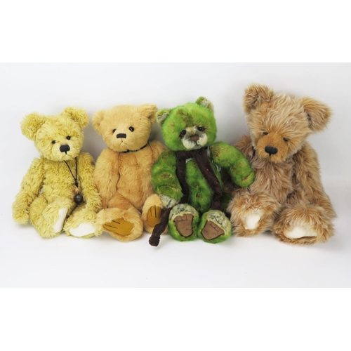 2636 - Charlie Bears Group of 4 including Kiera CB083833, Brussell CB631486 and two others, tallest 46cm