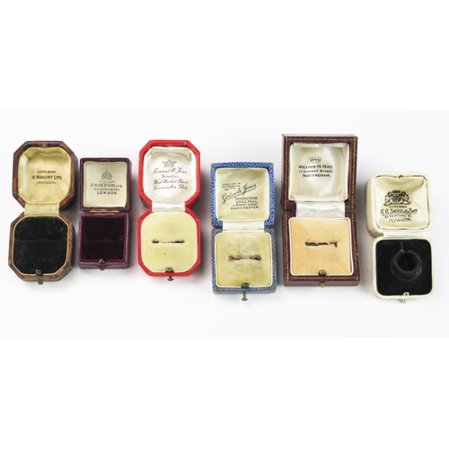 785 - A Collection Six of Mid 20th Century Ring/ Jewellery Boxes, to include a red leather 1937 Coronation... 