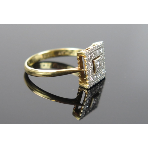 956 - A Diamond, 18ct Gold and Platinum Cocktail Ring, ring size N, 3.2g