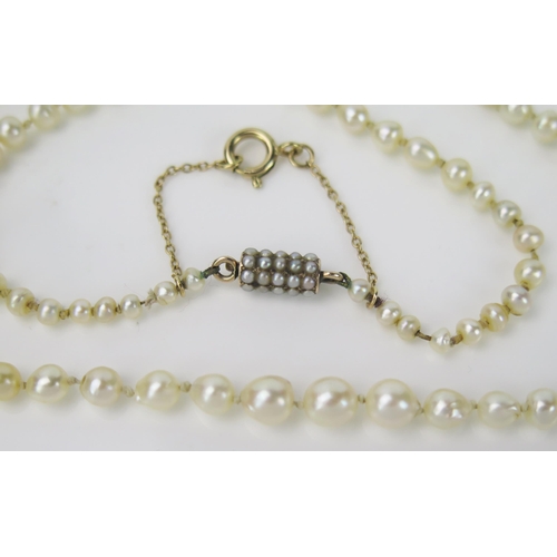 995 - A Matched Pearl Necklace, of various shapes and sizes, possible made up of different necklaces,  lar... 