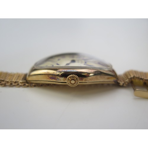 1285 - An Exceptional and Rare Patek Philippe 14ct gold wristwatch with oval dial having blue Arabic numera... 