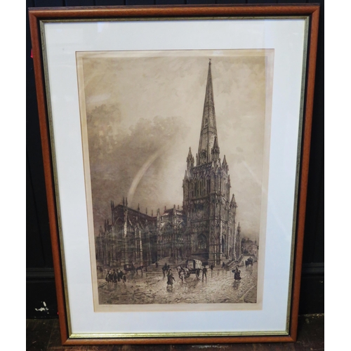 1359 - Charles Bird, St. Mary Redcliffe Bristol, pencil signed engraving published by Frost & Reed, Bristol... 