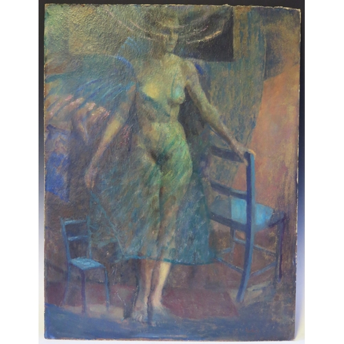 1368 - Woman in a see through dress, signed  Kitaj and signed and dated 1951 verso, 73 x 56cm