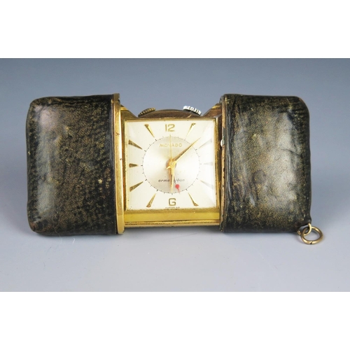 471A - Vintage MOVADO Ermetophon Easel Back Travel Purse Watch with alarm. Metal Dore case stamped 903 895.... 