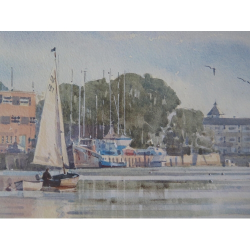 1390 - Ray Balkwill (b.1948) 'High Water at Topsham', Watercolour,  
pencil signed with artist's label vers... 