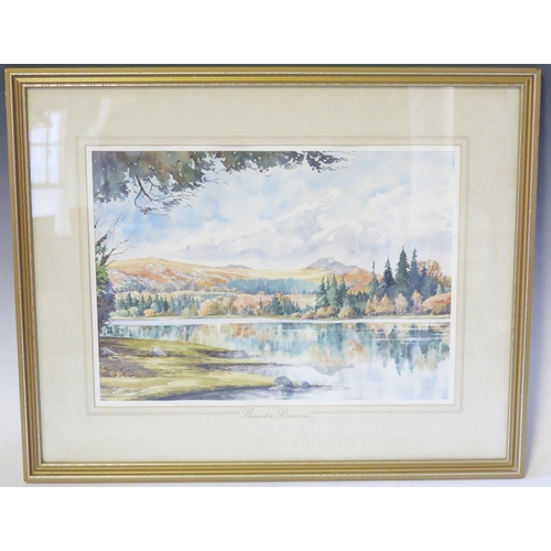 1391 - Ray Balkwill (Exmouth artist), Burrator Reservoir, watercolour, 53x43cm including glazed frame