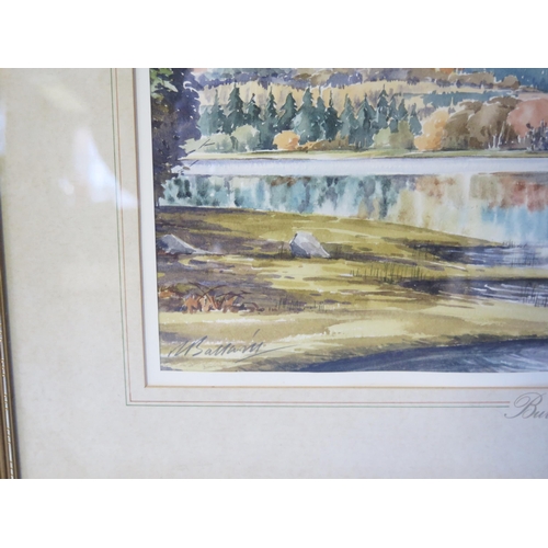 1391 - Ray Balkwill (Exmouth artist), Burrator Reservoir, watercolour, 53x43cm including glazed frame