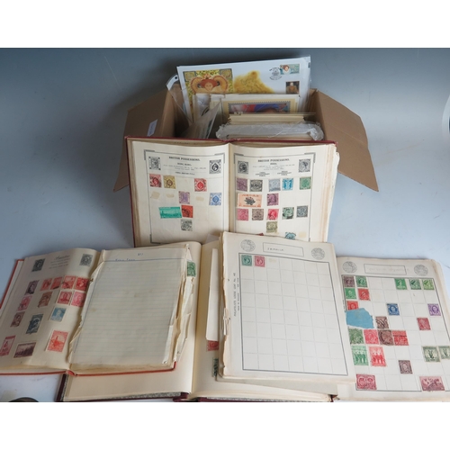 900A - Three albums and one stock book containing British, Commonwealth, dominions and world stamps, togeth... 