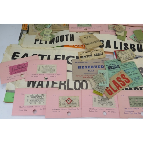 1002 - A collection of assorted  railway tickets, platform tickets, reserved seats tickets,  carriage desti... 