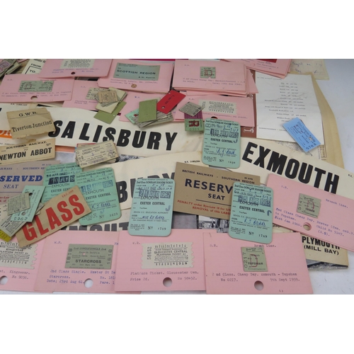 1002 - A collection of assorted  railway tickets, platform tickets, reserved seats tickets,  carriage desti... 