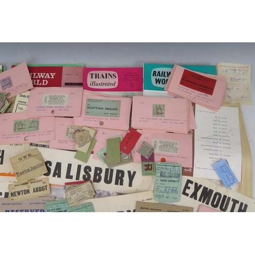 1002 - A collection of assorted  railway tickets, platform tickets, reserved seats tickets,  carriage desti... 