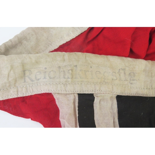 1019 - A Third Reich period Kreigsmarine flag, with printed details to the seam Carl Vam Fe?? Soligan Wald,... 