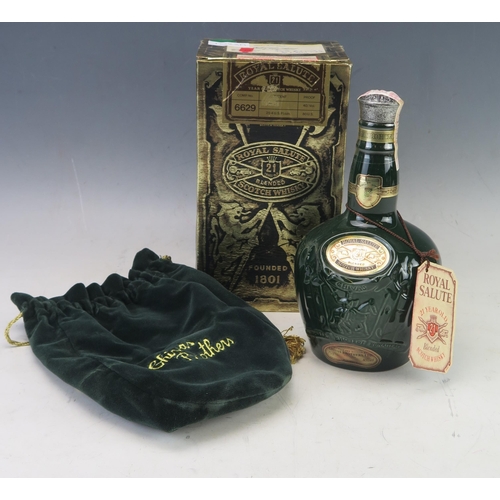 1023A - Chivas Brothers Ltd, Royal Salute Scotch whisky, contained in a sealed wade bottle, with velvet back... 